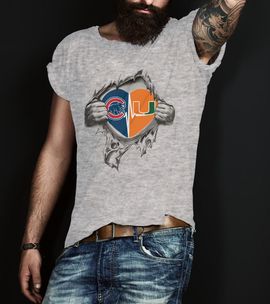 Cubs Hurricanes Heart T-Shirt