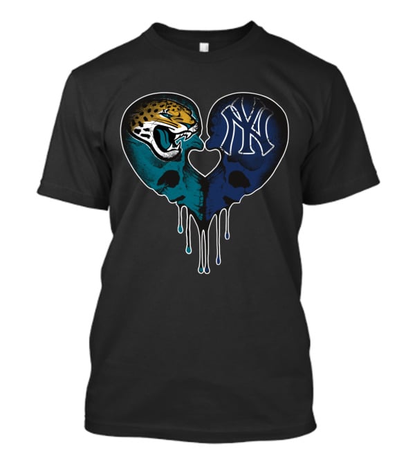 Jaguars Yankees Skull Heart Fusion T-Shirt