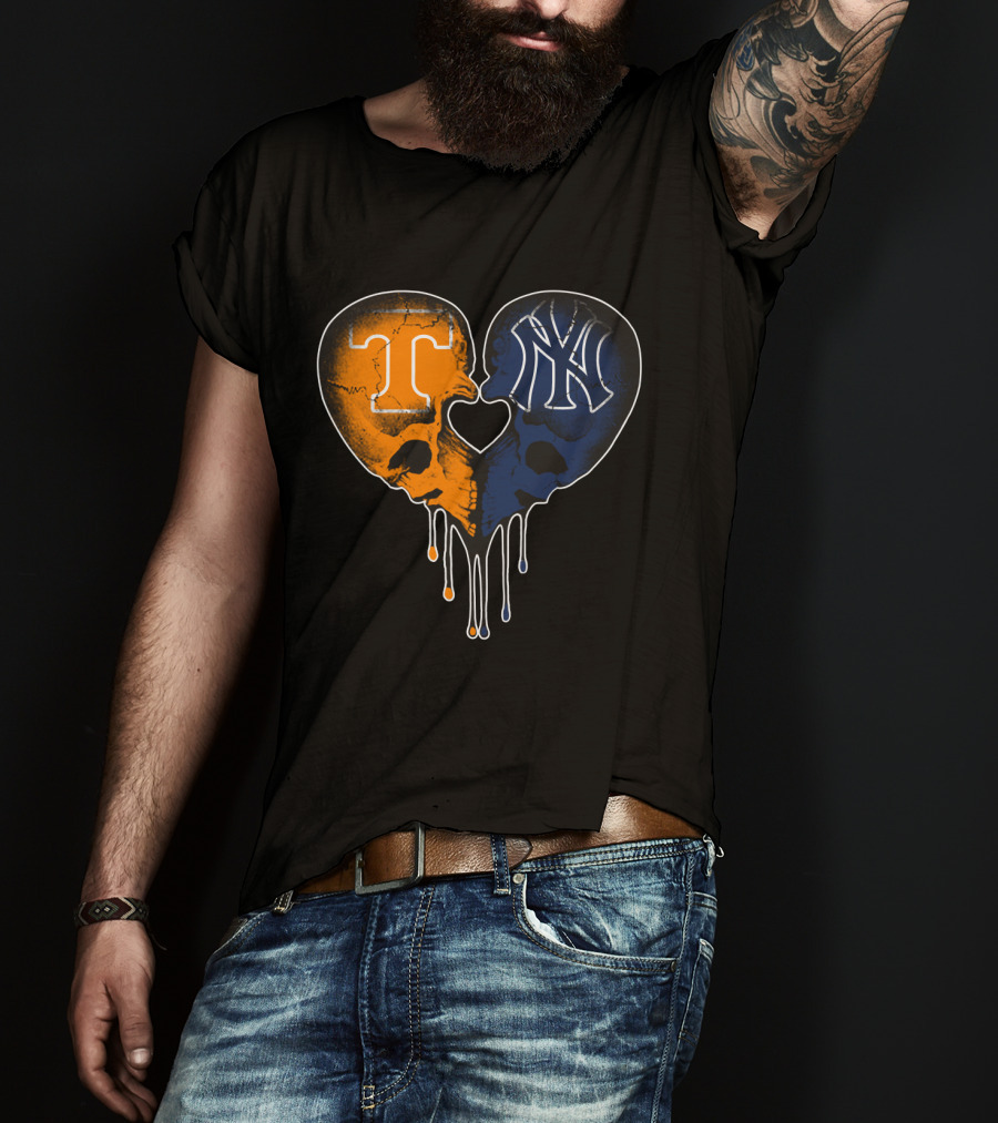 Yankees Tennessee Skull Heart Fusion T-Shirt