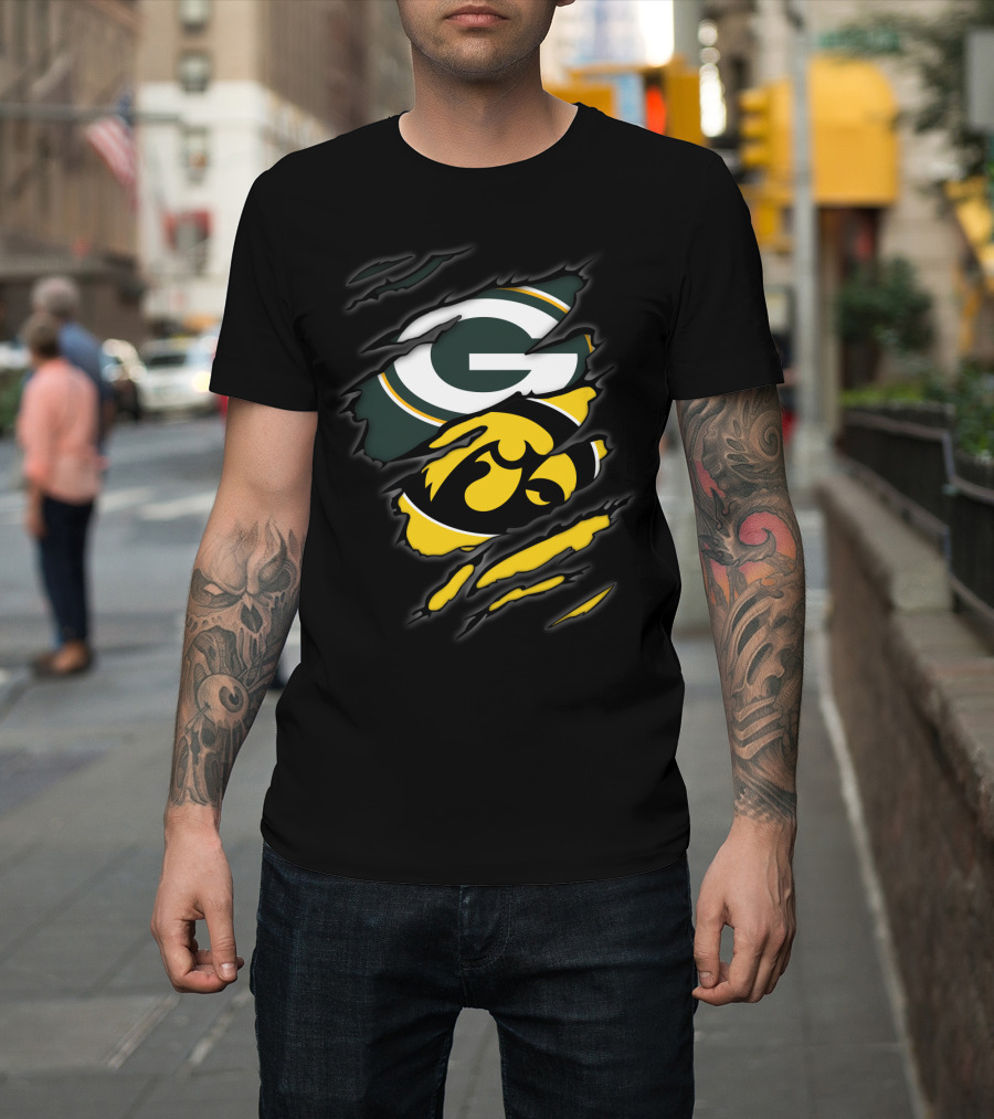 Packers Green Bay Iowa Hawkeyes Football Fan Pride T-Shirt