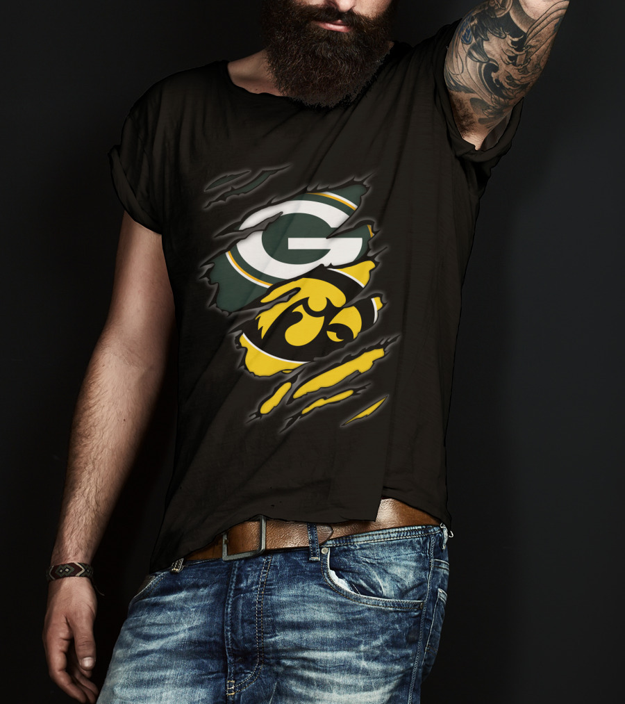 Packers Green Bay Iowa Hawkeyes Football Fan Pride T-Shirt
