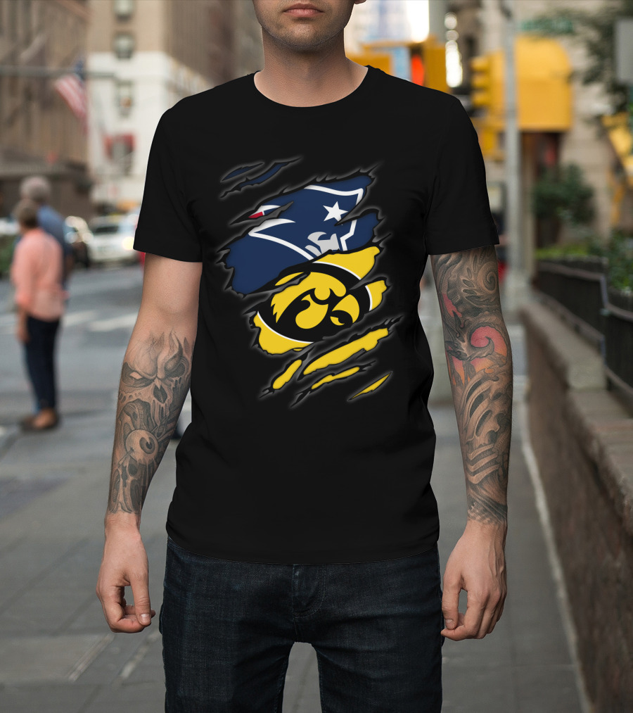New England Patriots Iowa Hawkeyes Mashup T-Shirt