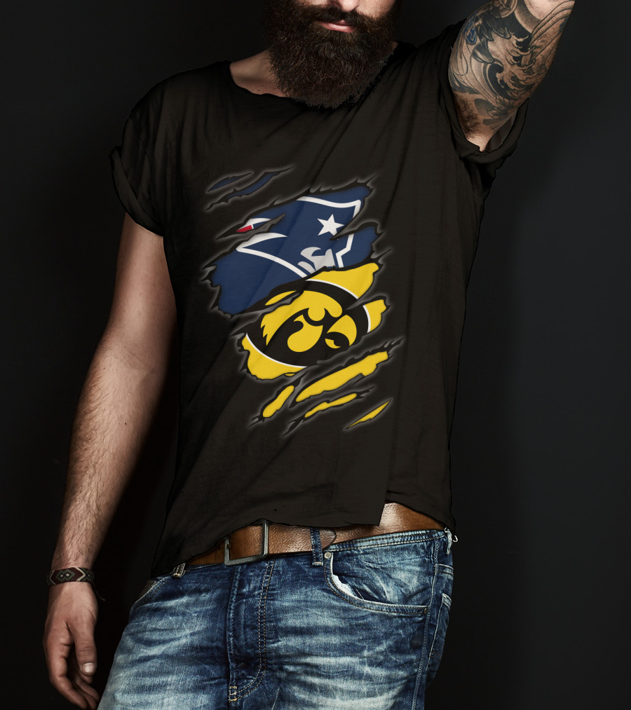 New England Patriots Iowa Hawkeyes Mashup T-Shirt