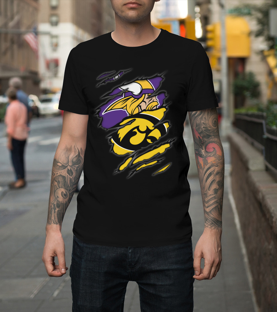 Vikings Iowa Hawkeyes Crossover T-Shirt