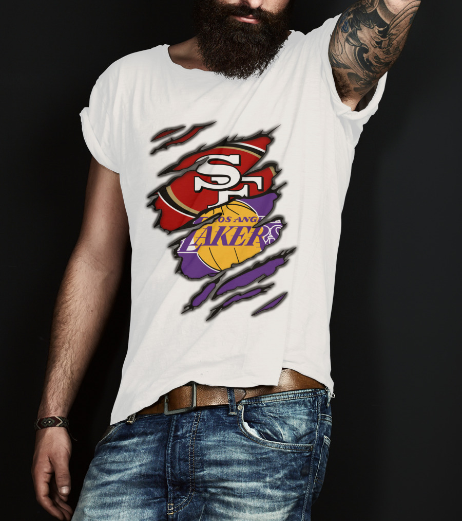 San Francisco 49ers Los Angeles Lakers Crossover T-Shirt