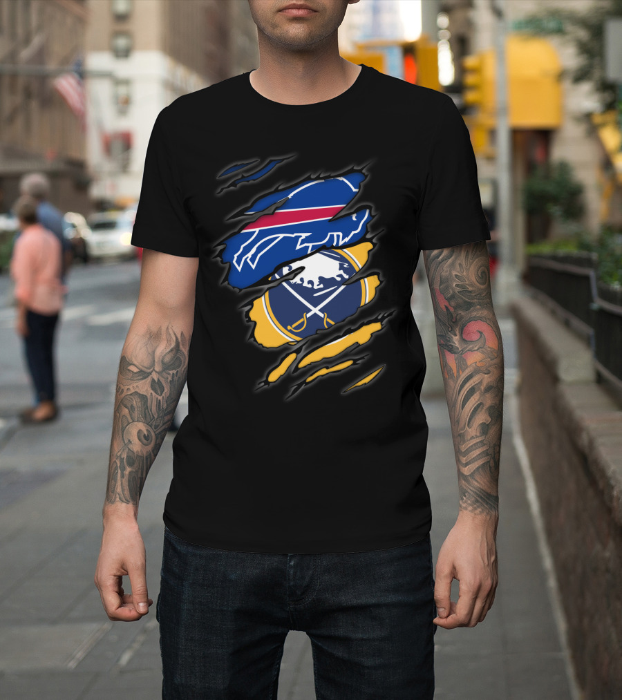 Buffalo Bills And Sabres Torn T-Shirt