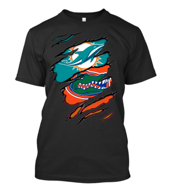 Miami Dolphins Florida Gators Torn Claw Marks T-Shirt