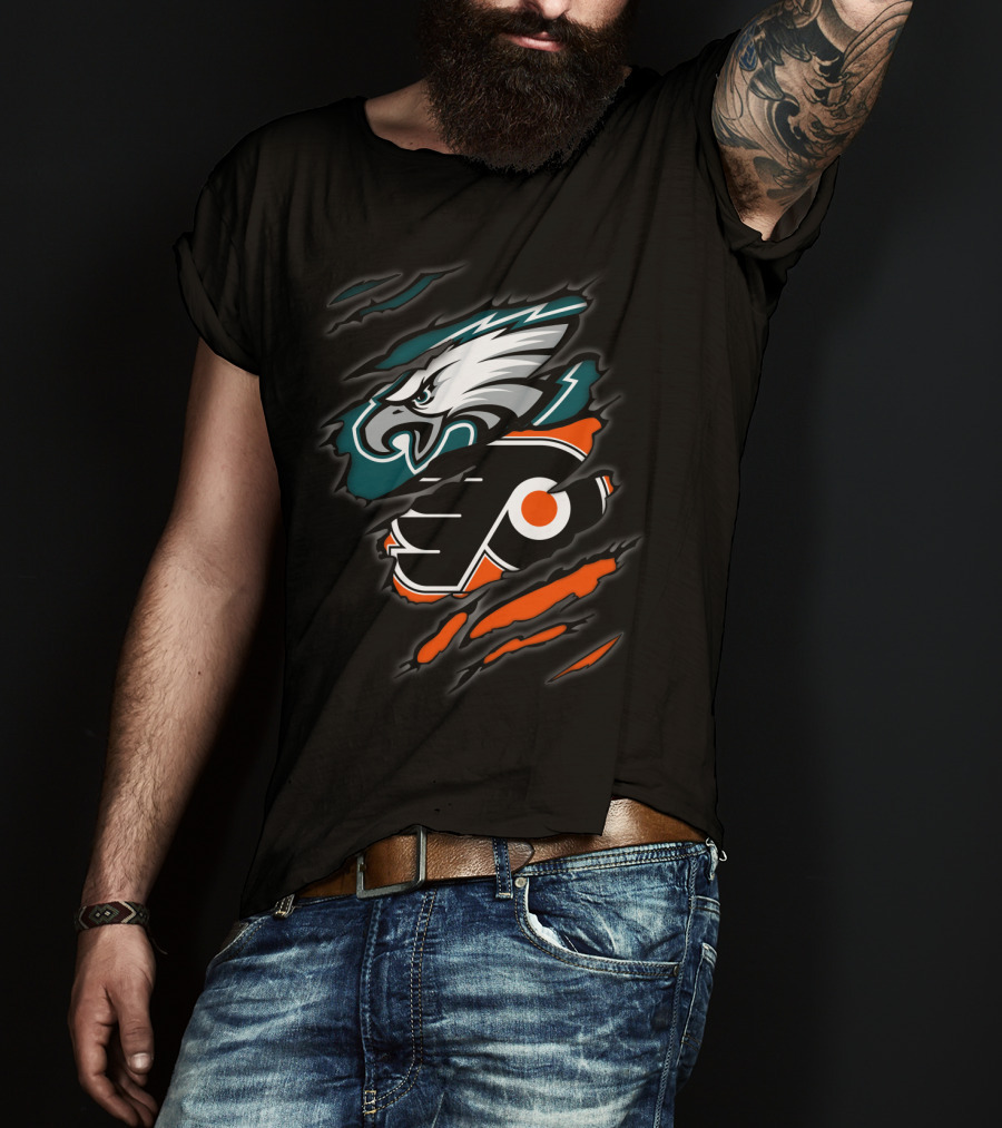 Eagles Flyers Football Hockey Team Logo Mashup T-Shirt