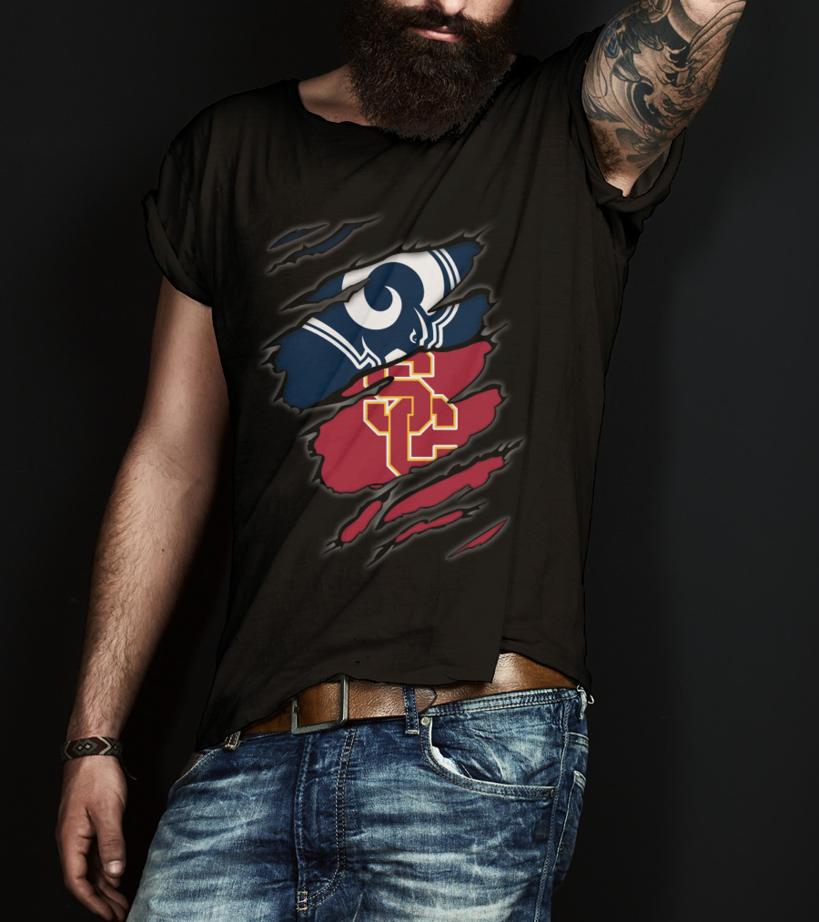 Los Angeles Rams USC Trojans Ripped Claw Marks T-Shirt