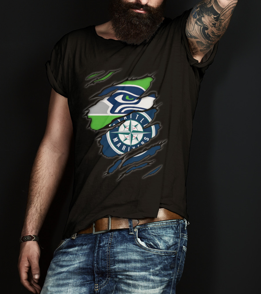 Seahawks Mariners Seattle Sports Crossover T-Shirt