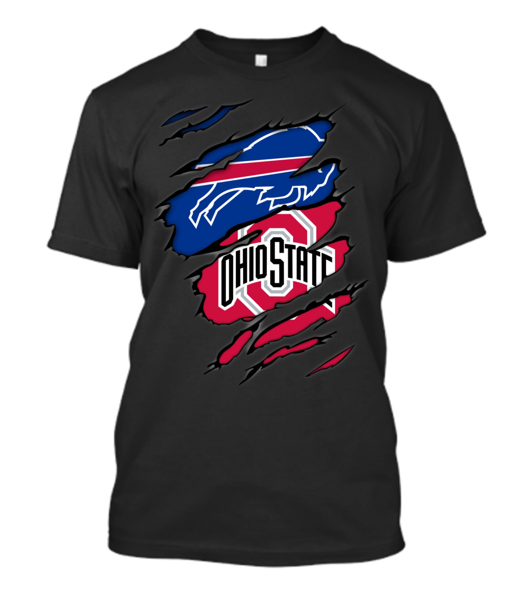 Bills Ohio State Torn Layered Emblem T-Shirt