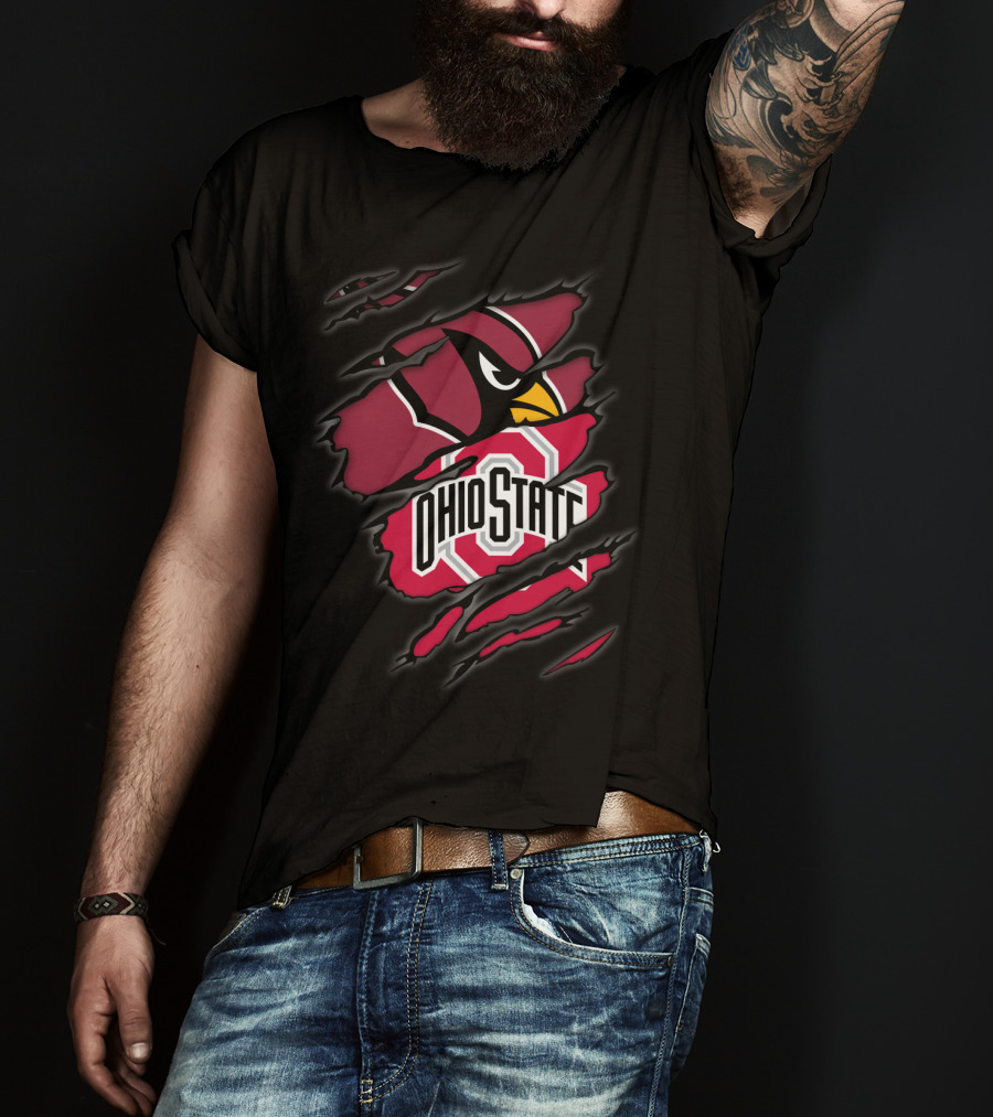 Cardinals Ohio State Buckeyes Torn T-Shirt