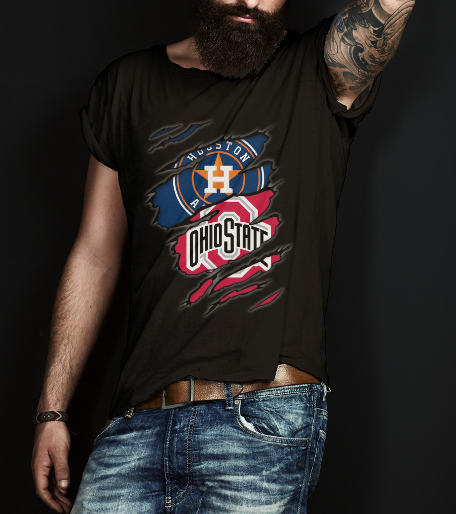 Houston Astros Ohio State Buckeyes Logo Mashup T-Shirt