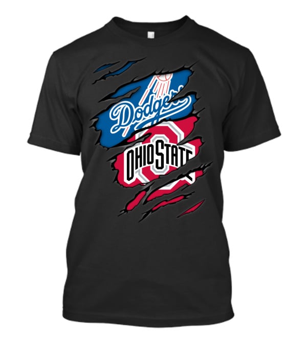 Dodgers Ohio State Hidden Logos Torn Reveal T-Shirt