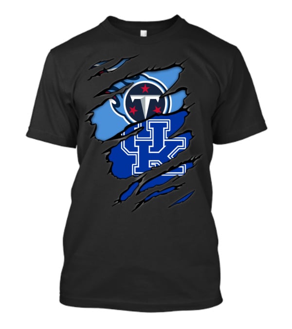 Tennessee Titans Logo With Kentucky Wildcats Emblem T-Shirt