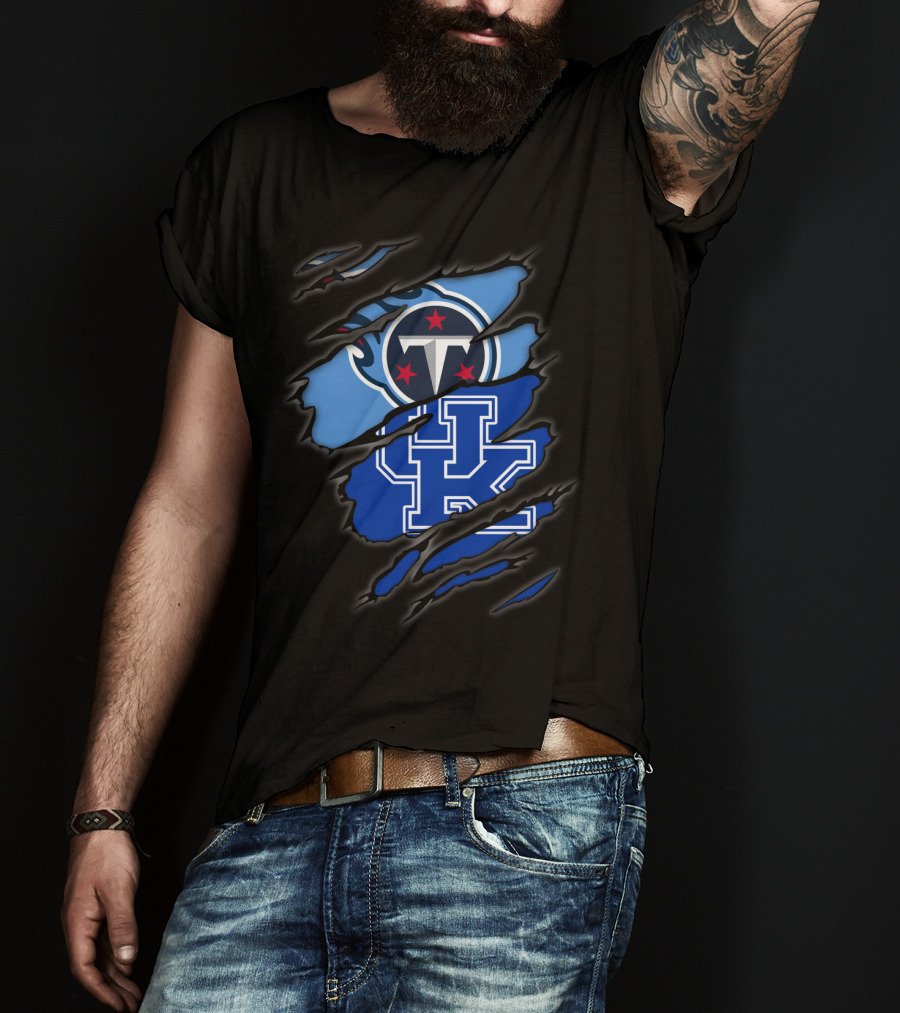 Tennessee Titans Logo With Kentucky Wildcats Emblem T-Shirt