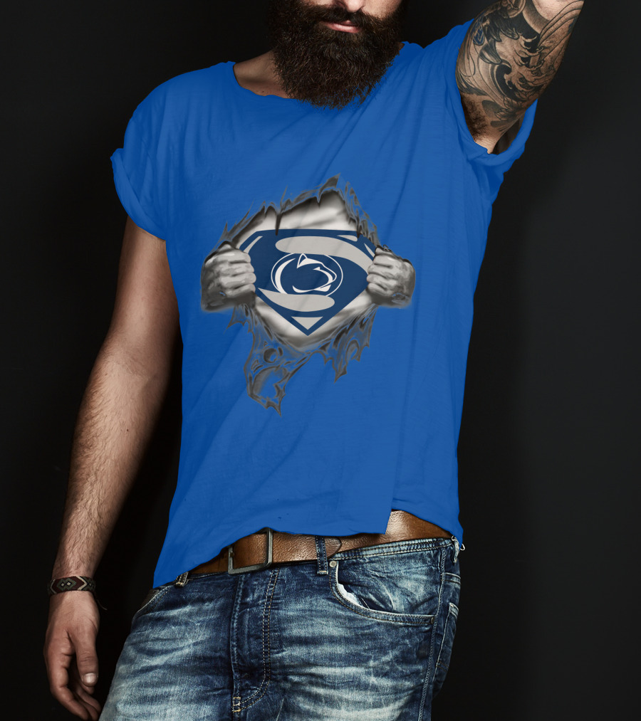 Penn State Nittany Lions Superman Logo Rip Open T-Shirt