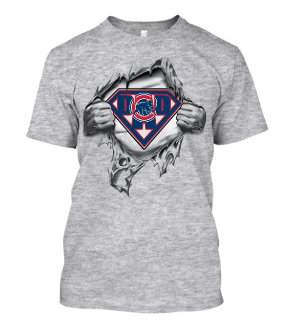 Chicago Cubs Dad Superhero Emblem T-Shirt
