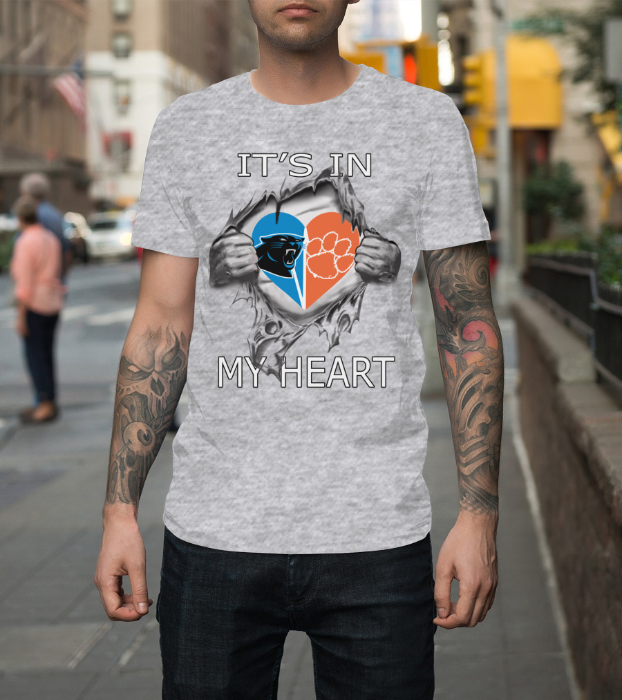 IT'S IN MY HEART Panthers Clemson Tigers T-Shirt