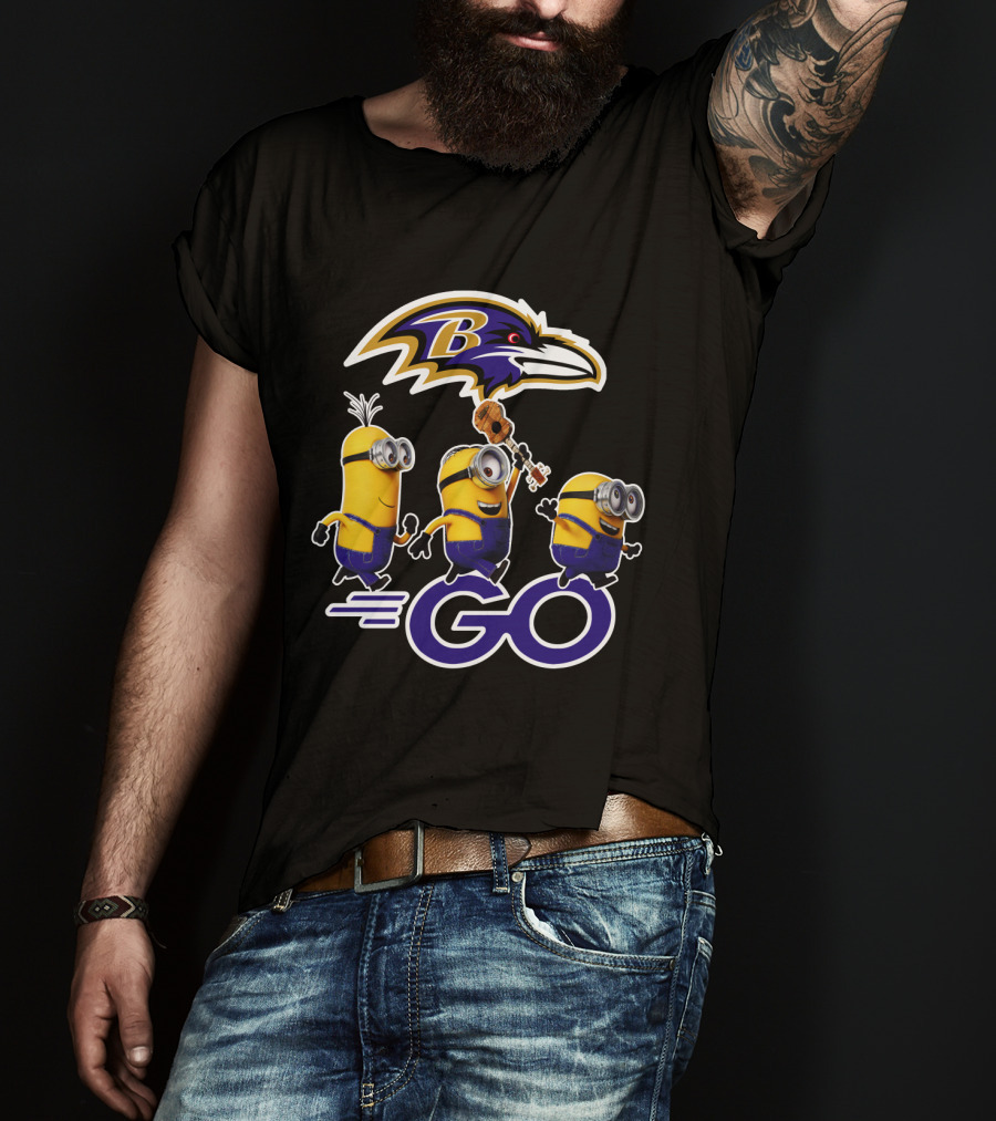 Baltimore Ravens Go Minions Football Mascot Fan T-Shirt