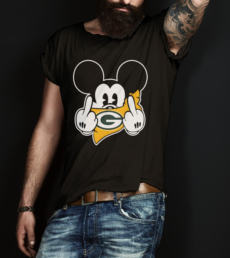 Packers Mickey Mouse Middle Finger Gesture T-Shirt
