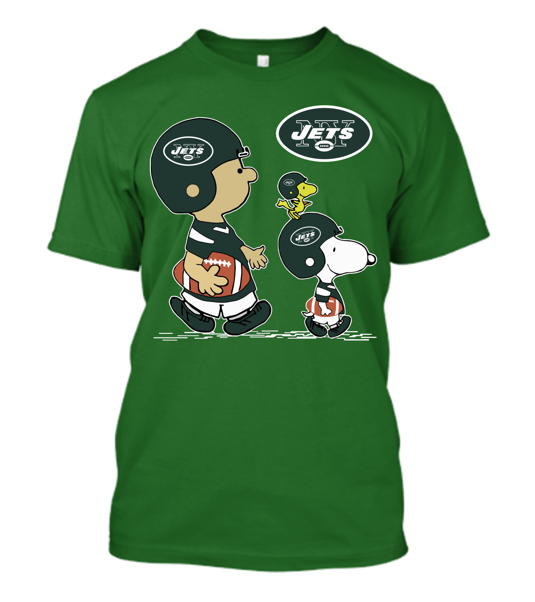 New York Jets Snoopy And Woodstock Football Adventure T-Shirt