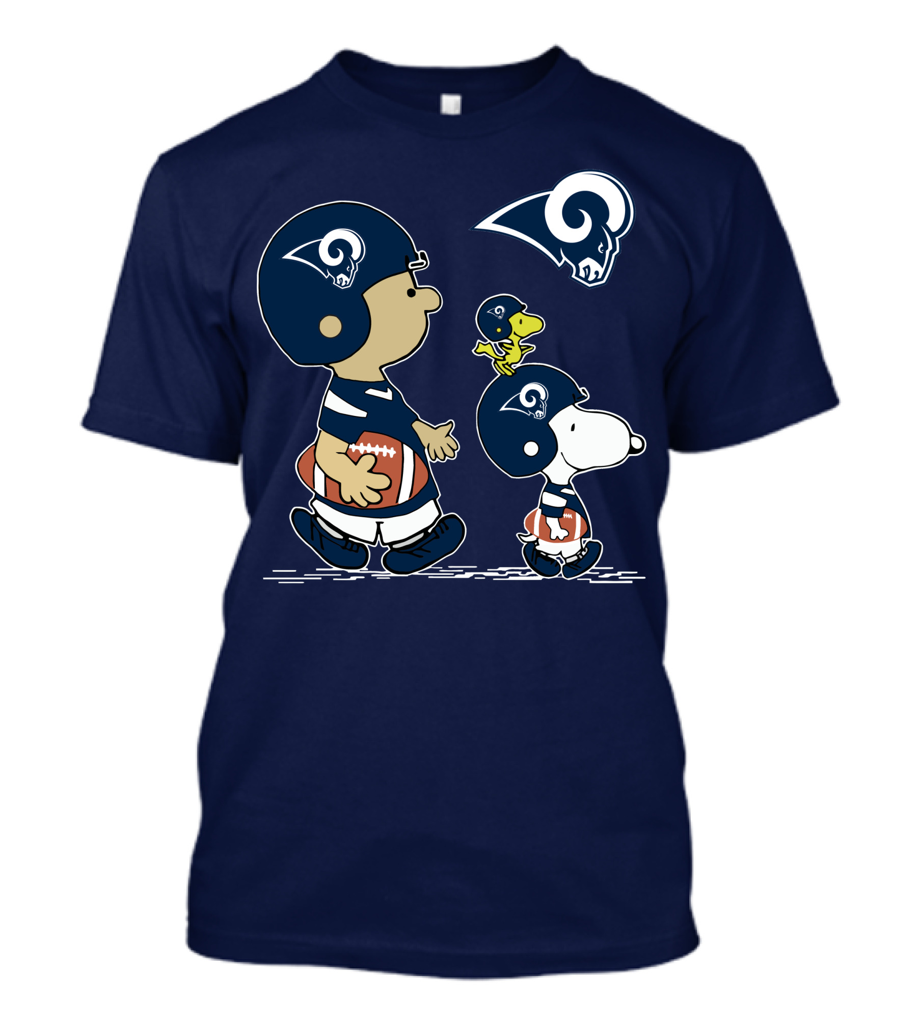 Rams Snoopy Charlie Brown Woodstock Football Helmets T-Shirt