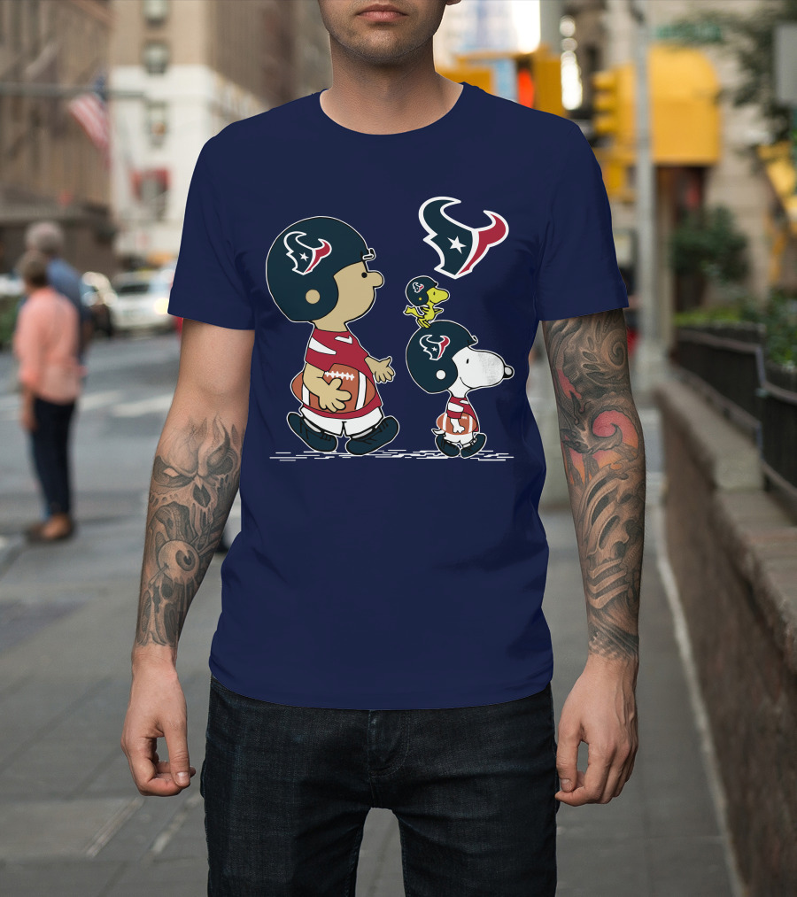 Houston Texans Snoopy and Woodstock Football Team Spirit T-Shirt