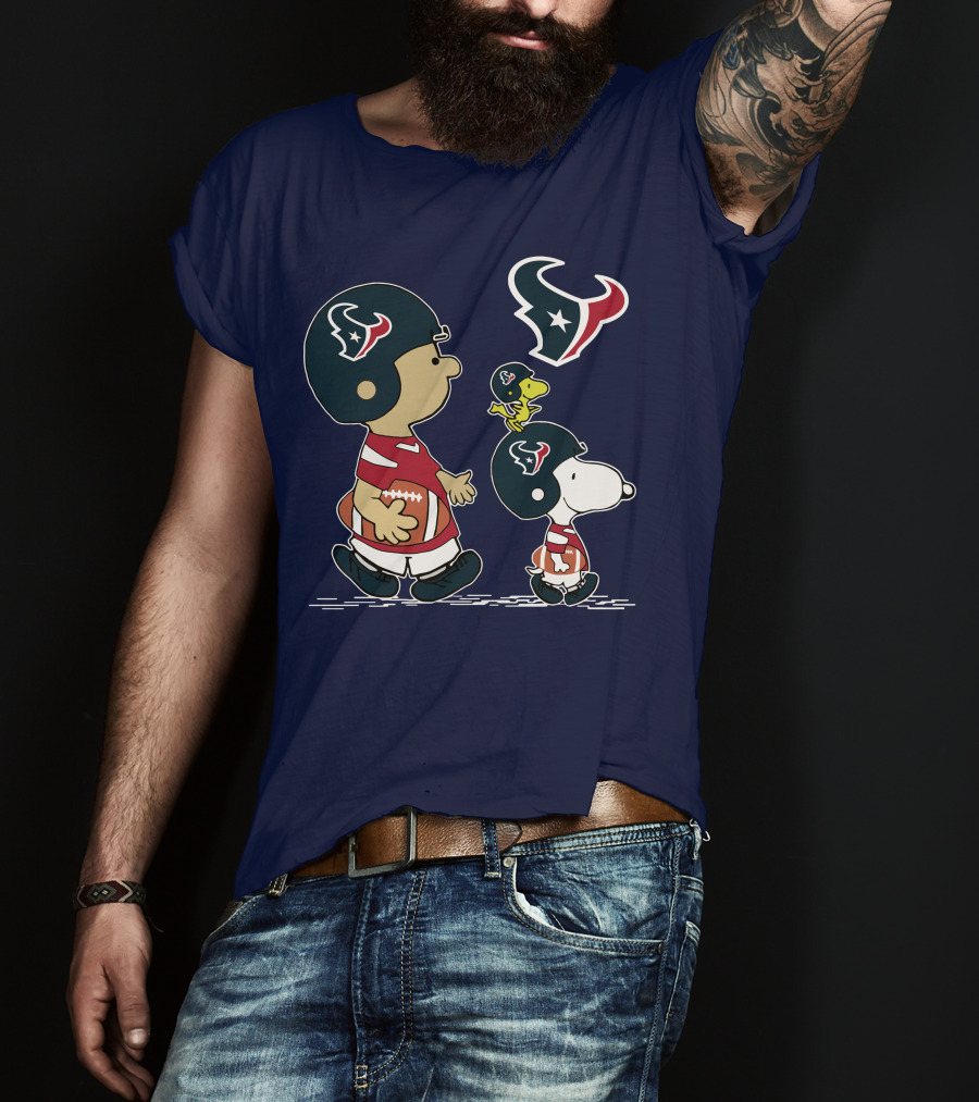 Houston Texans Snoopy And Woodstock Football Team Spirit T-Shirt