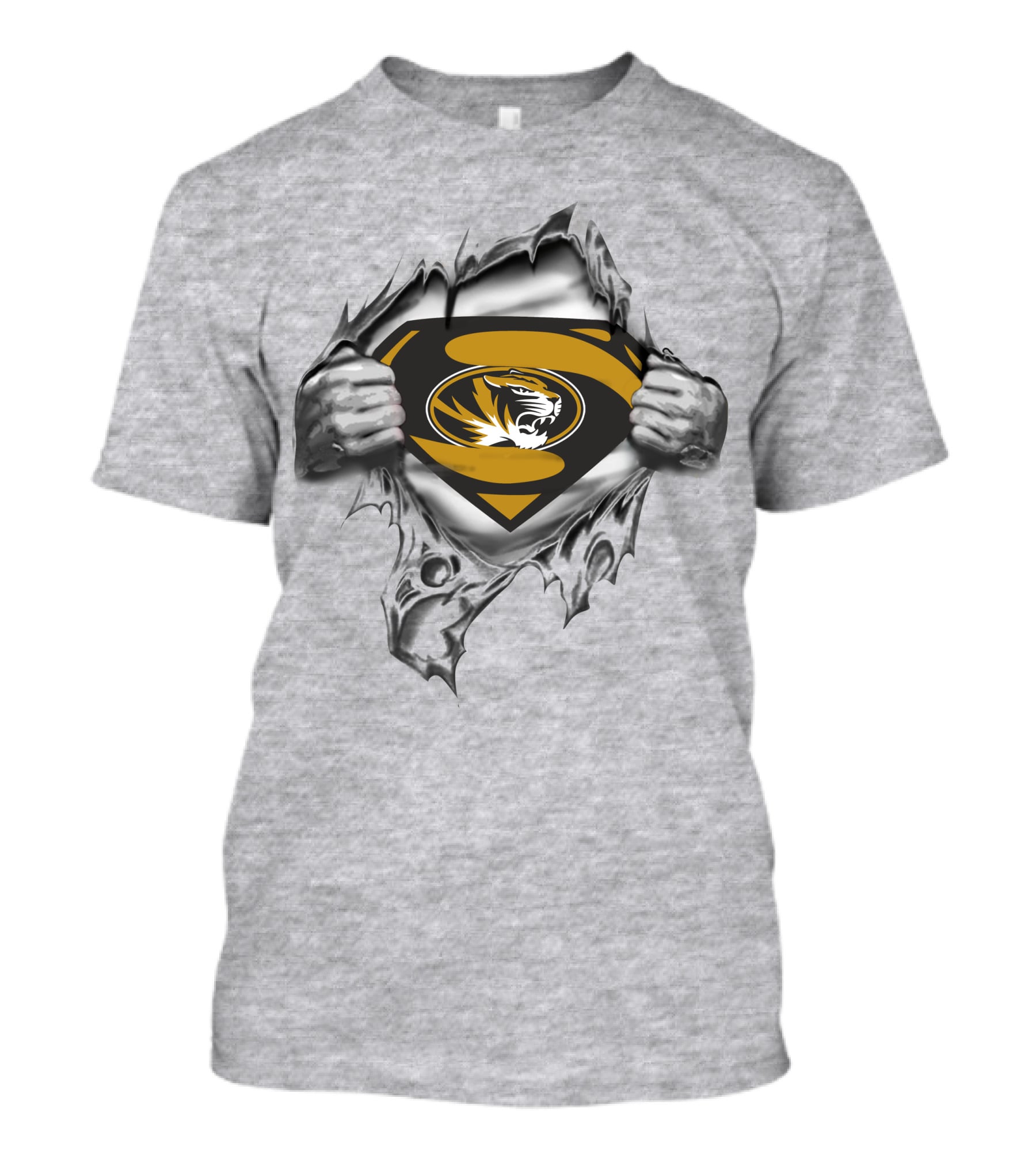 Missouri Tigers Superman Shield Rip T-Shirt