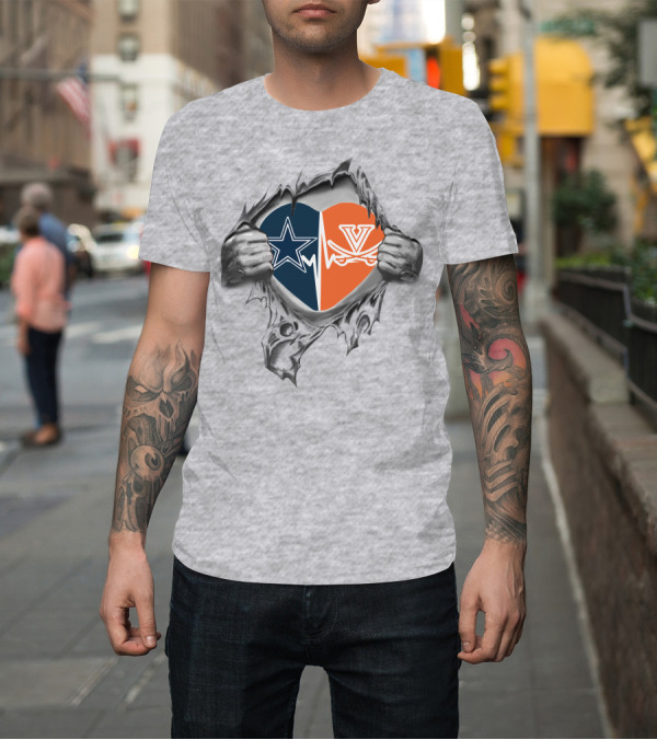 Shirt: Dallas Cowboys Virginia Cavaliers Heart Design It's In My Heart Cowboys T-Shirt Dallas Cowboys Virginia Cavaliers Heart Design It's In My Heart Cowboys T-Shirt
