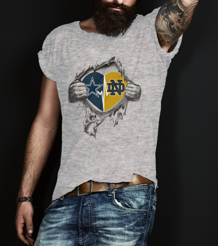 Cowboys Notre Dame Heart Loyalty Emblem T-Shirt