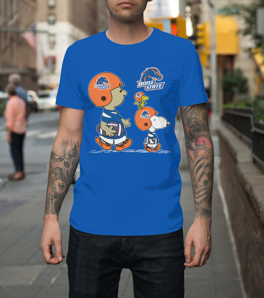 Boise State Broncos Peanuts Football Snoopy and Friends T-Shirt