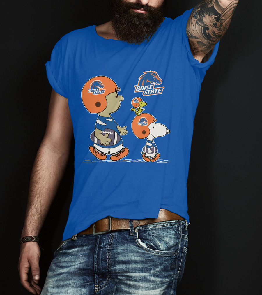 Boise State Broncos Peanuts Football Snoopy And Friends T-Shirt
