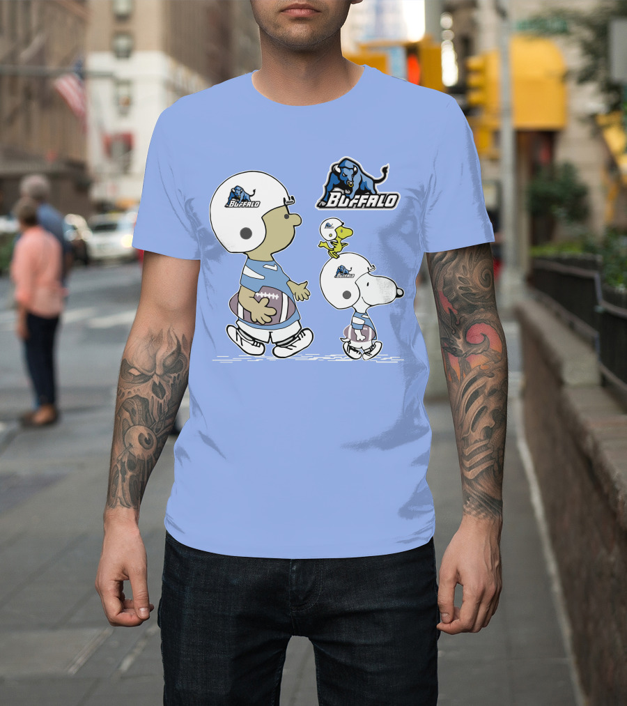 Buffalo Snoopy Helmet Football Team Peanuts Characters T-Shirt