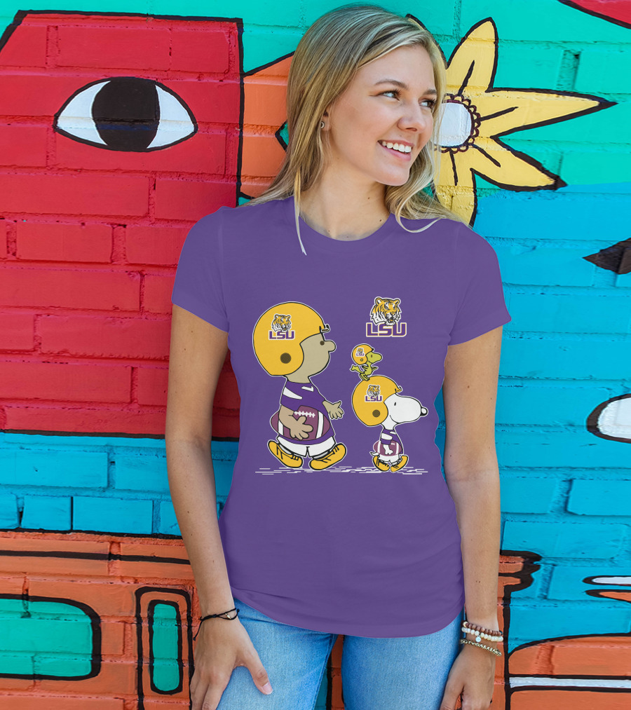 LSU Tigers Snoopy And Woodstock Football Adventure T-Shirt