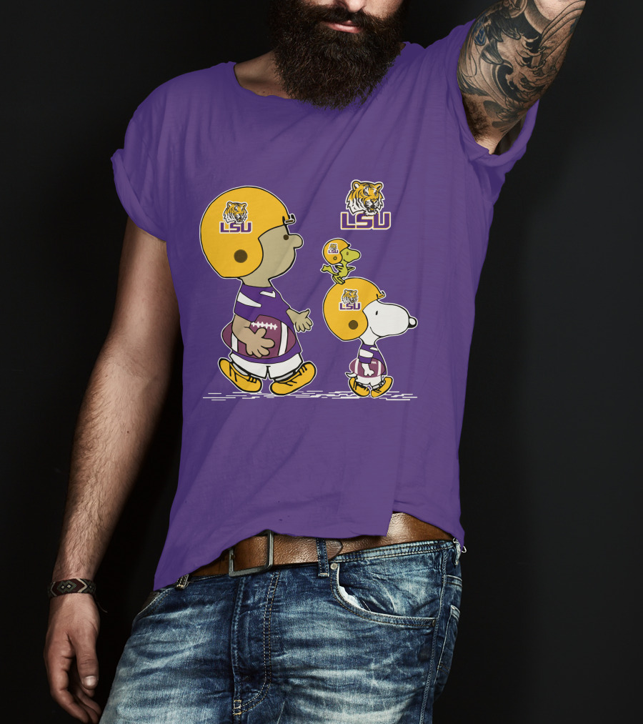 LSU Tigers Snoopy And Woodstock Football Adventure T-Shirt