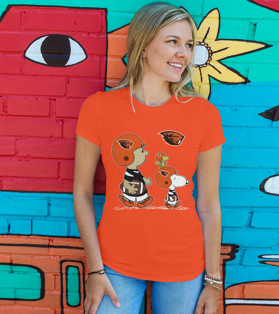 Oregon State Beavers Football Snoopy Woodstock Peanuts Charlie Brown T-Shirt
