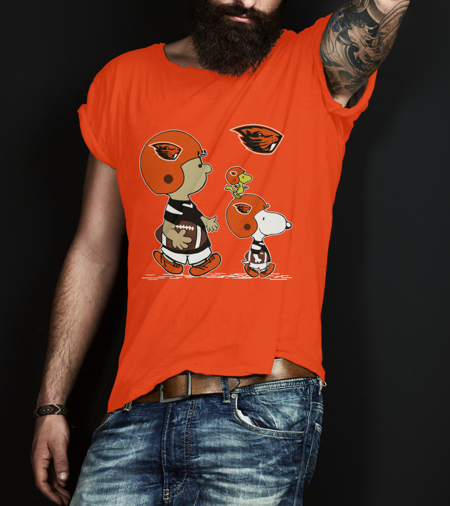 Oregon State Beavers Football Snoopy Woodstock Peanuts Charlie Brown T-Shirt