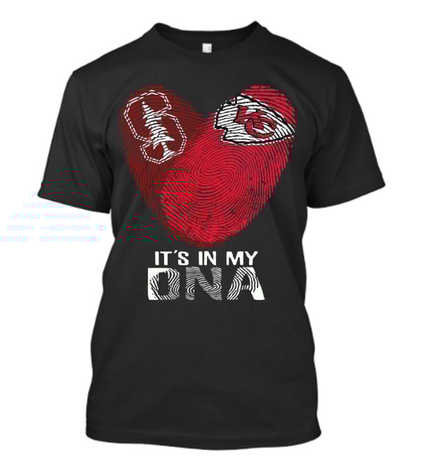 It's In My DNA Cardinals Chiefs Heart Fingerprint T-Shirt