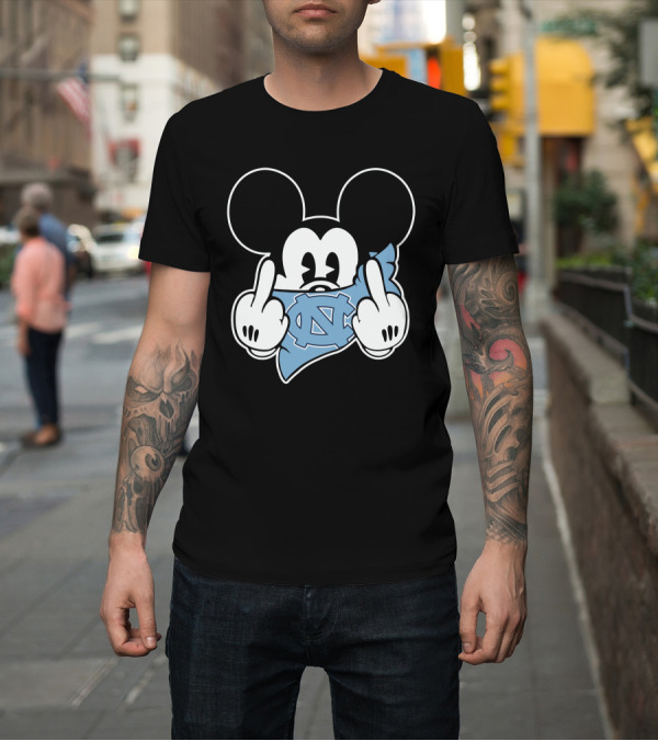 Shirt: North Carolina Tar Heels Mickey Middle Finger T-Shirt North Carolina Tar Heels Mickey Middle Finger T-Shirt
