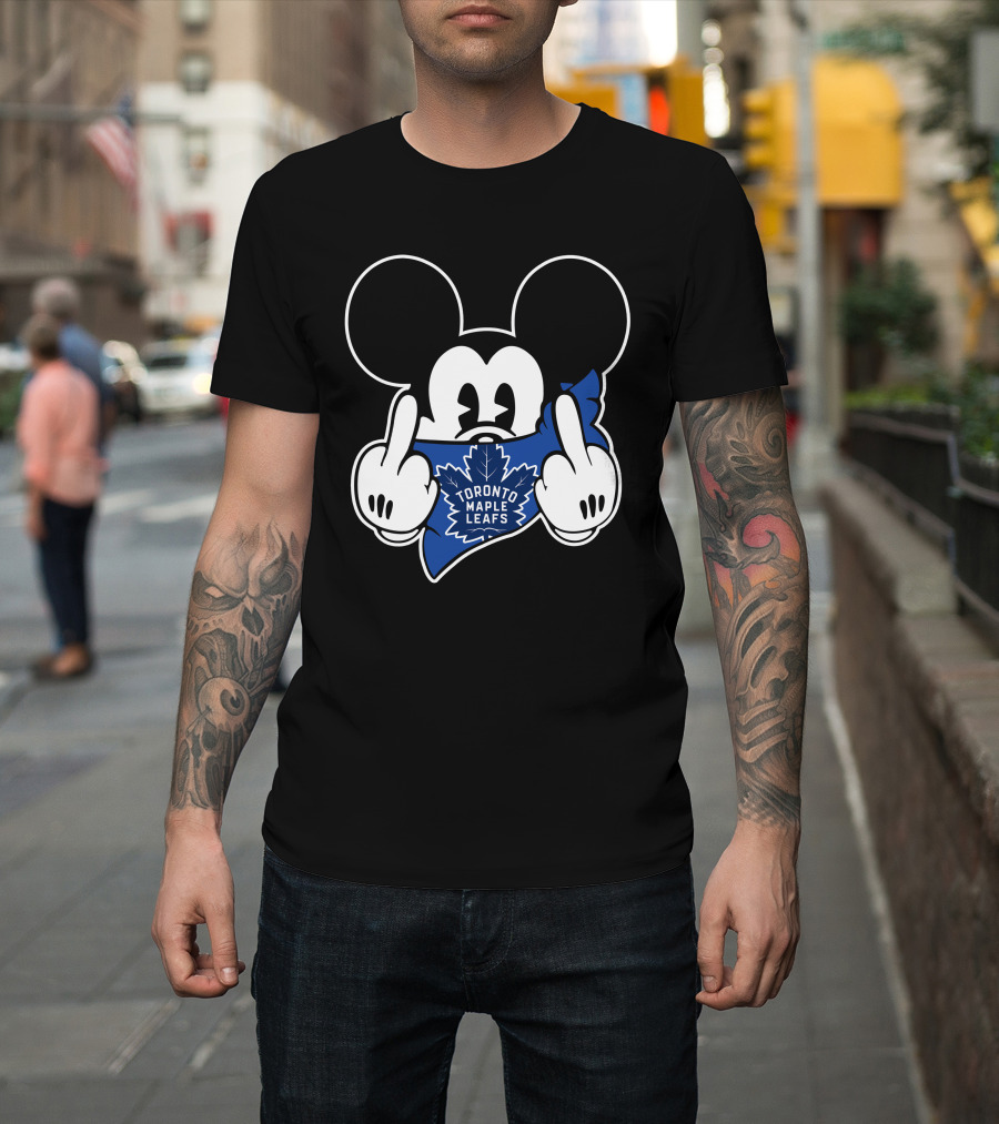 Toronto Maple Leafs Mickey Mouse Middle Finger T-Shirt