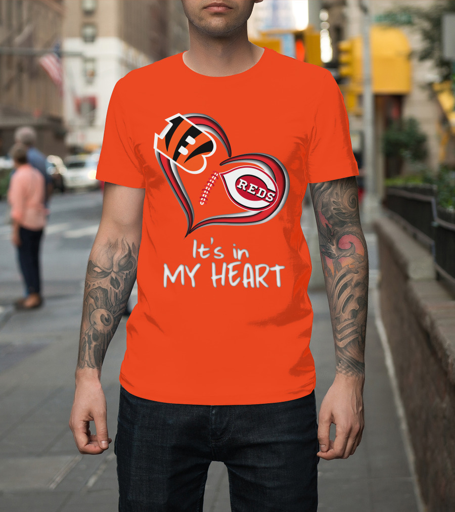 Bengals Reds It's in My Heart T-Shirt