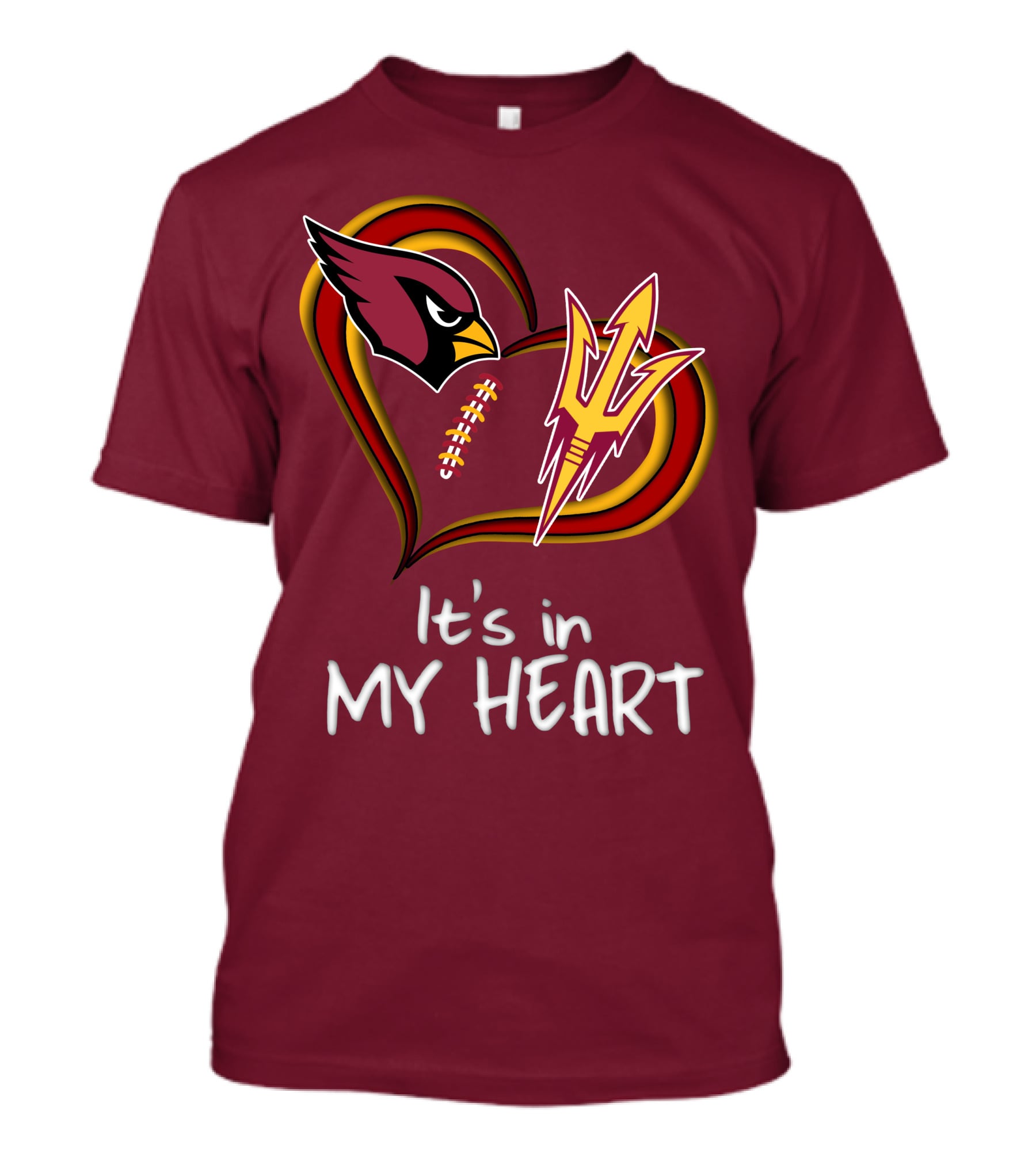 Arizona Cardinals Sun Devils It's In My Heart T-Shirt