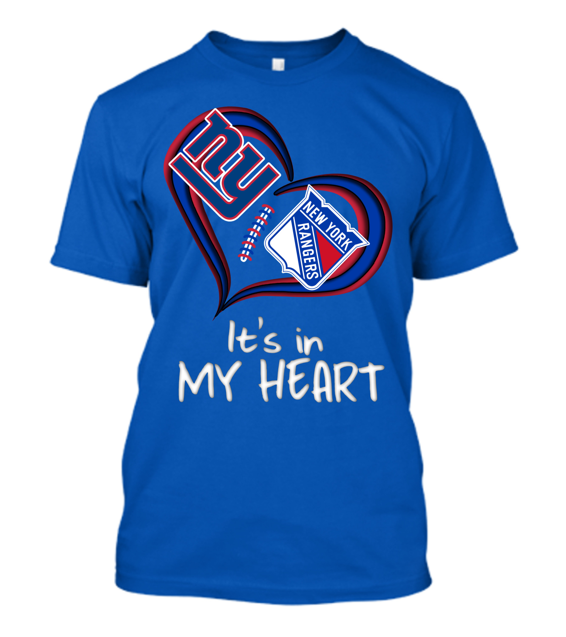 New York Giants And Rangers It's In My Heart T-Shirt