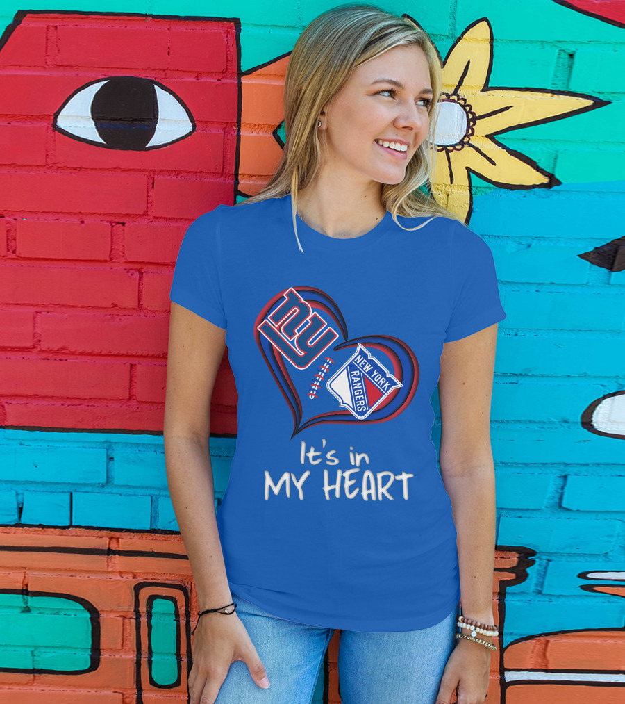 New York Giants And Rangers It's In My Heart T-Shirt