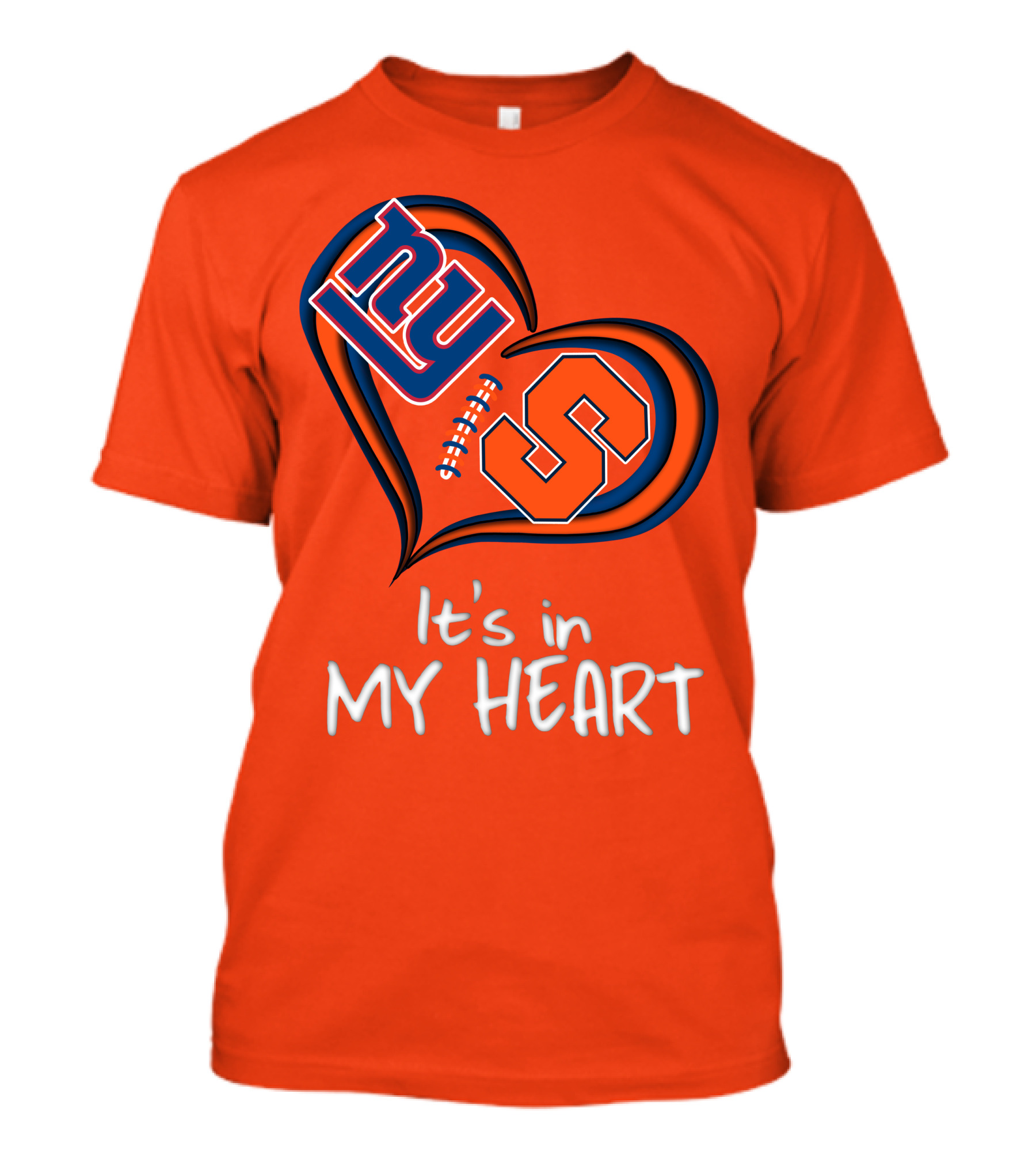 NY Giants Syracuse Orange It's In My Heart T-Shirt
