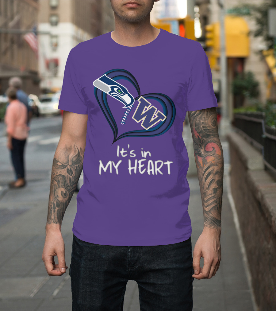 Seahawks Huskies It's in My Heart T-Shirt