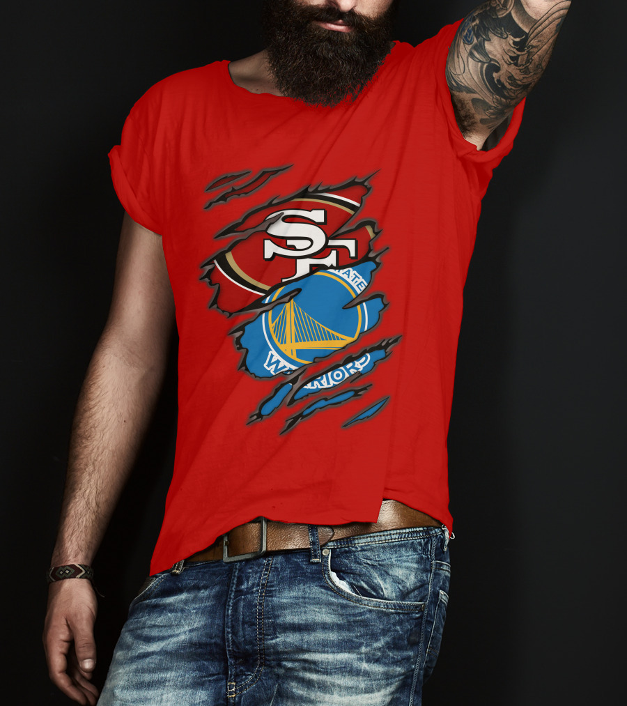 San Francisco 49ers Golden State Warriors Logos T-Shirt