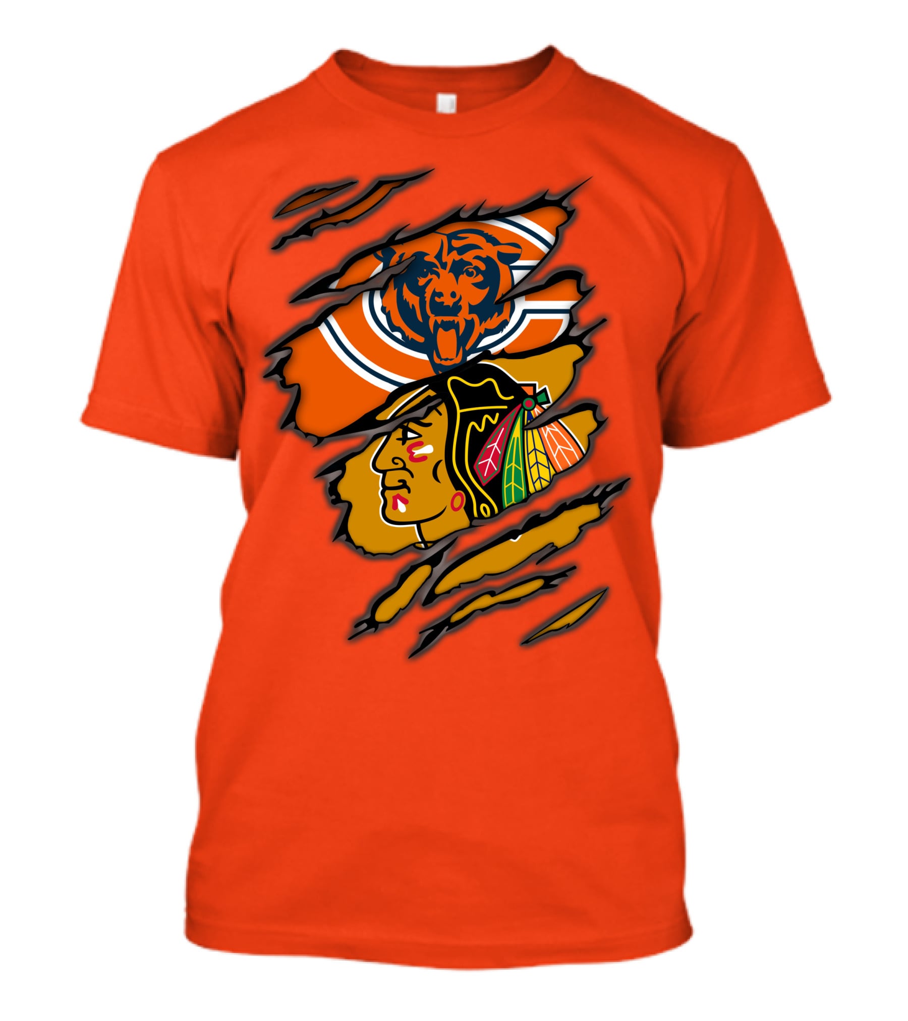 Bears Blackhawks NFL NHL Crossover T-Shirt